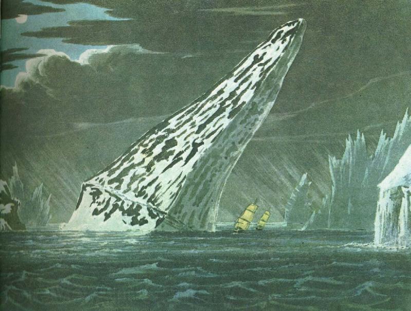 william r clark da fohn ross sokte efter norduastpassagen 1818 motte han sadana har isberg i baffinbukten Norge oil painting art